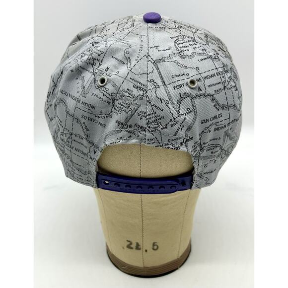 Vintage 90s Arizona All Over Print Hat Snapback Cap Grey Purple Hip Hop P Cap - Picture 7 of 10